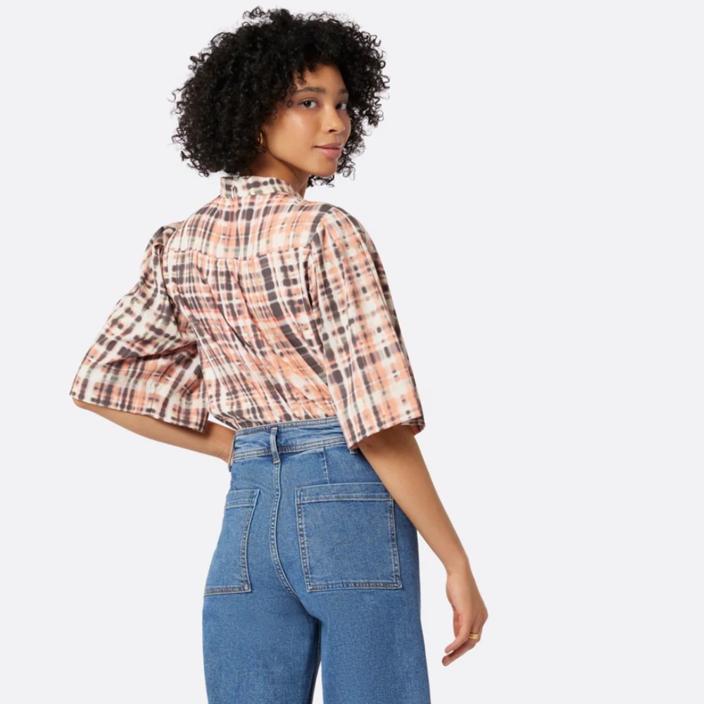 NWT - Joie - Lyell Short Sleeve - Espresso Multi Brown - Small - Picture 4 of 4